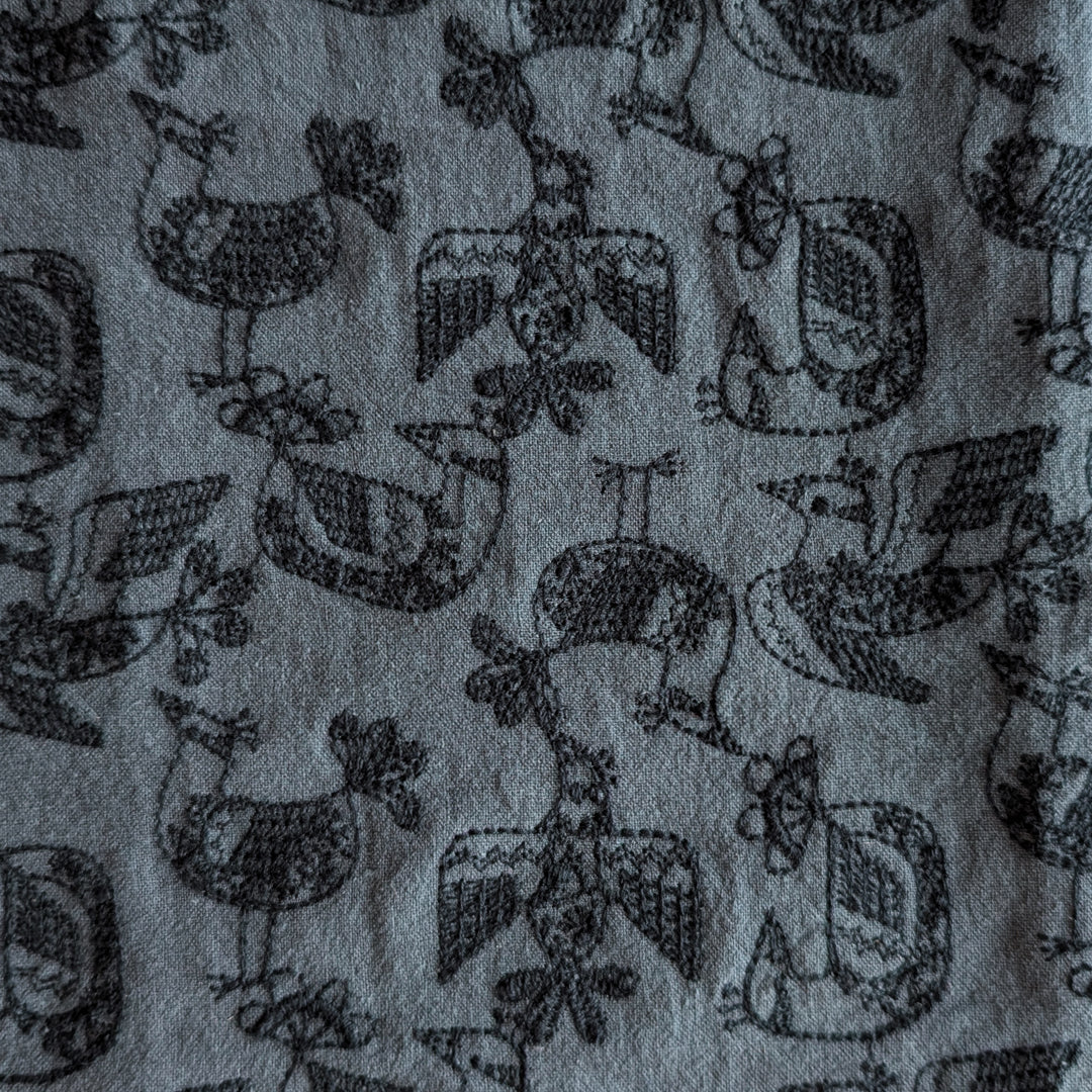 レース模様の鳥 Birds in a lace pattern / コットンリネン 3COLORS