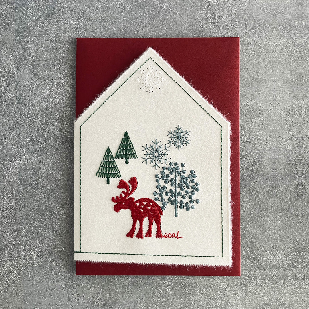 和紙のおうちカード 森の冬 winter in the forest / 3COLORS