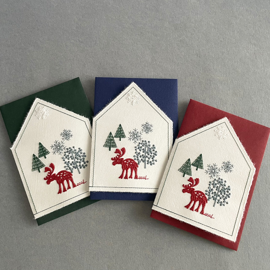 和紙のおうちカード 森の冬 winter in the forest / 3COLORS