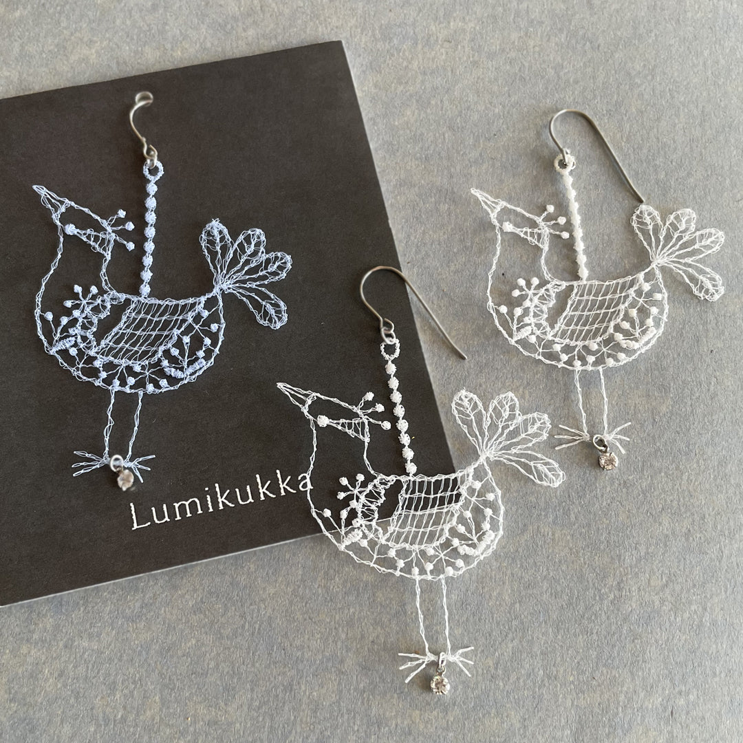 Lumikukka とり ピアス