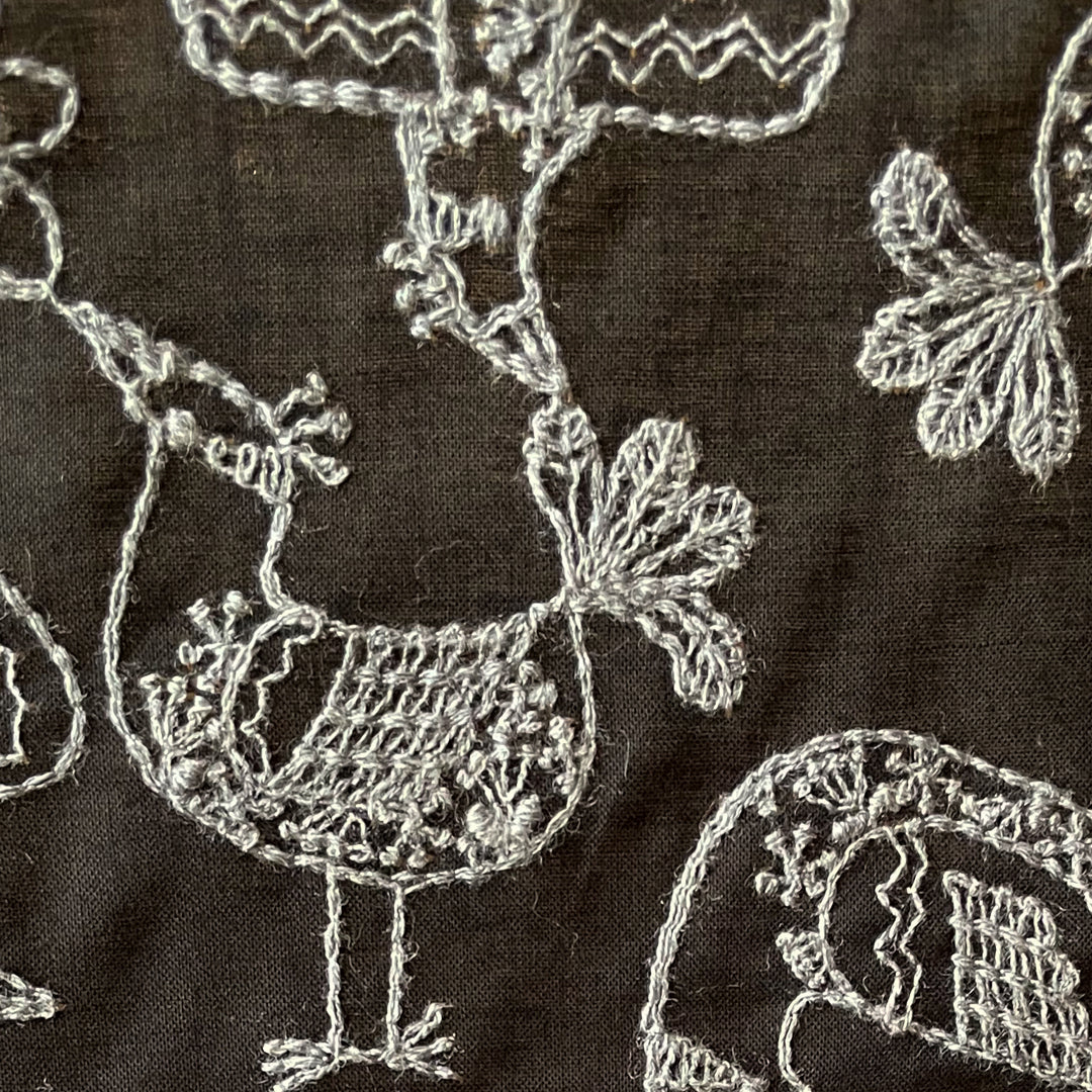レース模様の鳥 Birds in a lace pattern / 綿100% 3COLORS