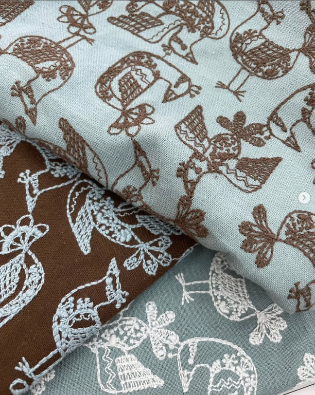 レース模様の鳥 Birds in a lace pattern / キャンバス地 3COLORS