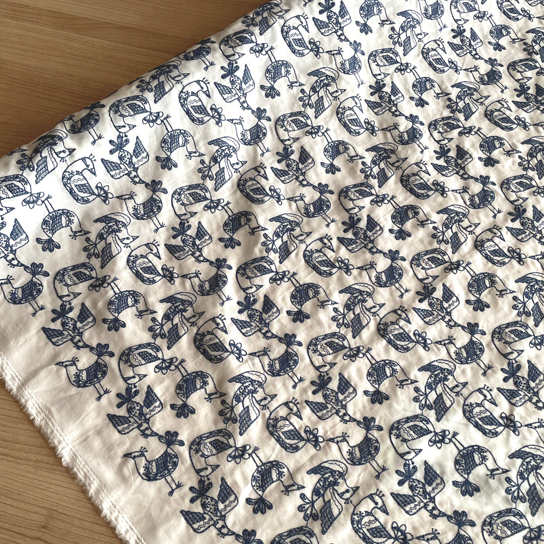 レース模様の鳥 Birds in a lace pattern / 綿100% 3COLORS
