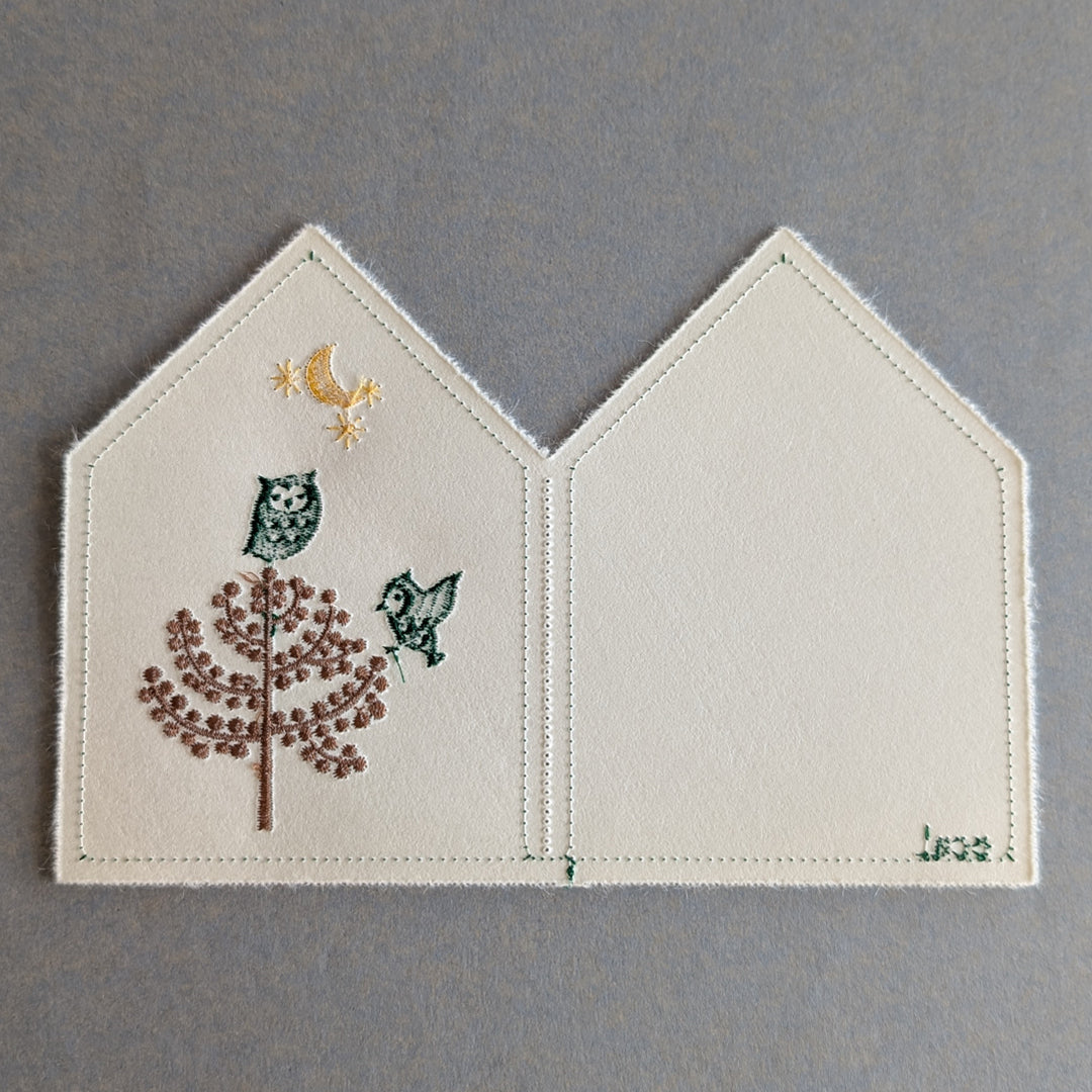 和紙のおうちカード 森のフクロウ Forest Owl / 2COLORS
