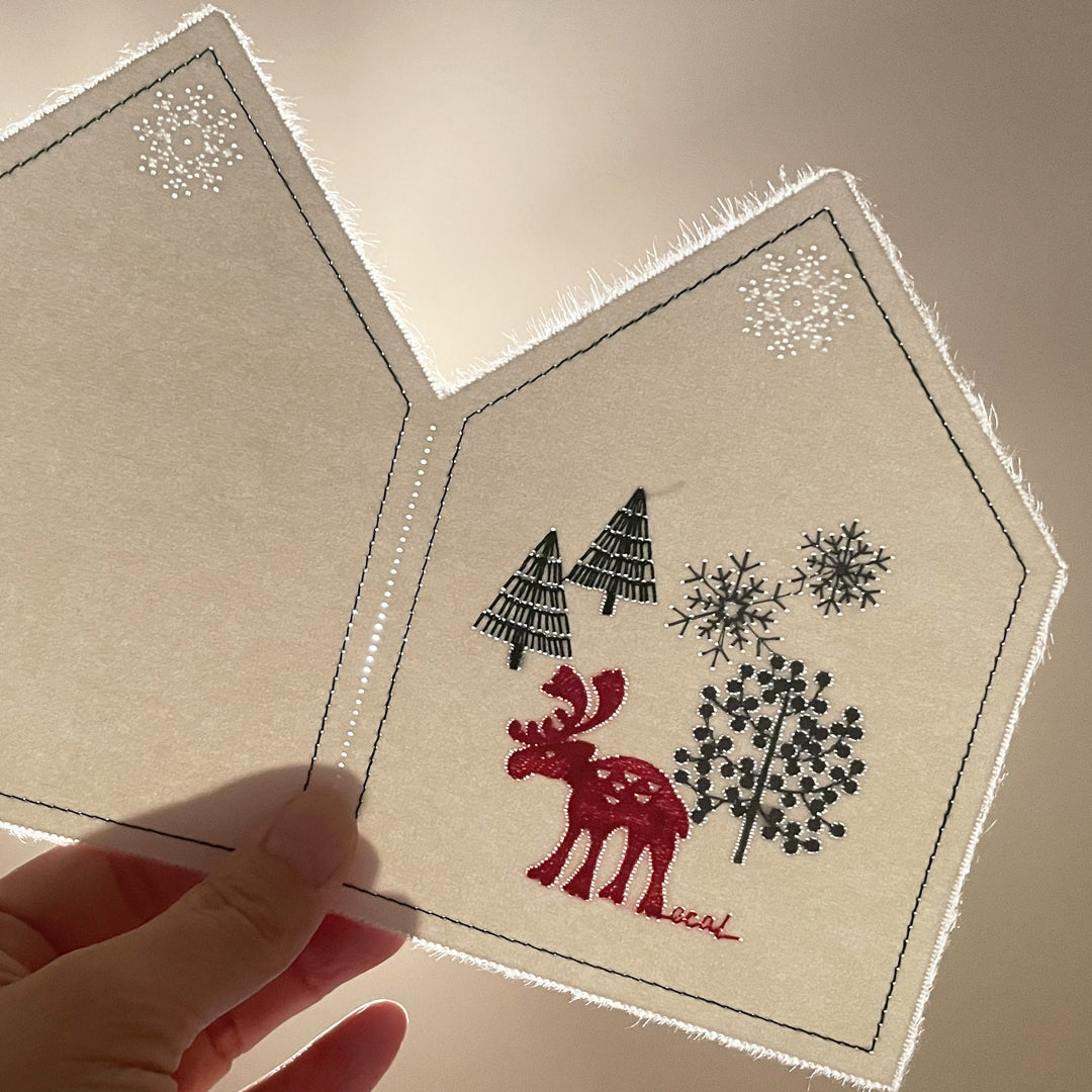 和紙のおうちカード 森の冬 winter in the forest / 3COLORS