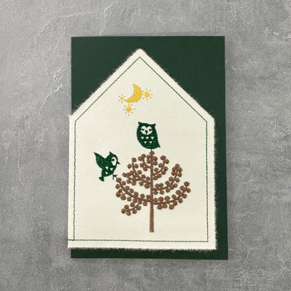 和紙のおうちｶｰﾄﾞ 森のフクロウ　Forest Owl / 2COLORS