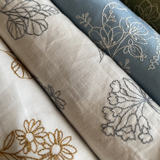 植物スケッチ  Botanical sketch / コットンリネン　4COLORS