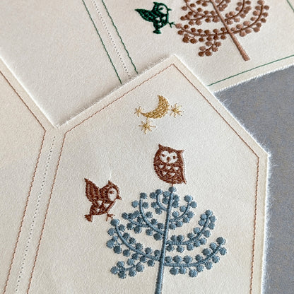 和紙のおうちｶｰﾄﾞ 森のフクロウ　Forest Owl / 2COLORS