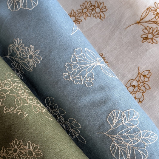 植物スケッチ  Botanical sketch / コットンリネン　3COLORS
