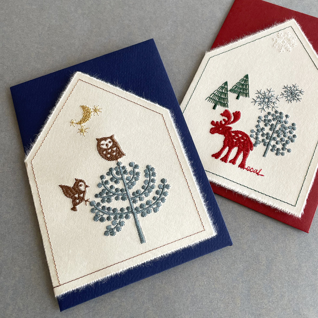 和紙のおうちｶｰﾄﾞ 森のフクロウ　Forest Owl / 2COLORS