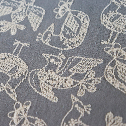 Birds in a lace pattern Silver gray