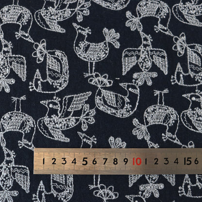 Birds in a lace pattern (Navy)