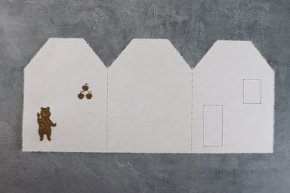 Washi House Card Bear Brown