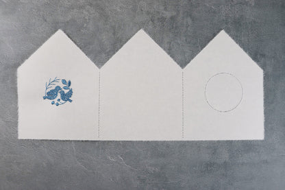 Washi House Card Bird Sky blue