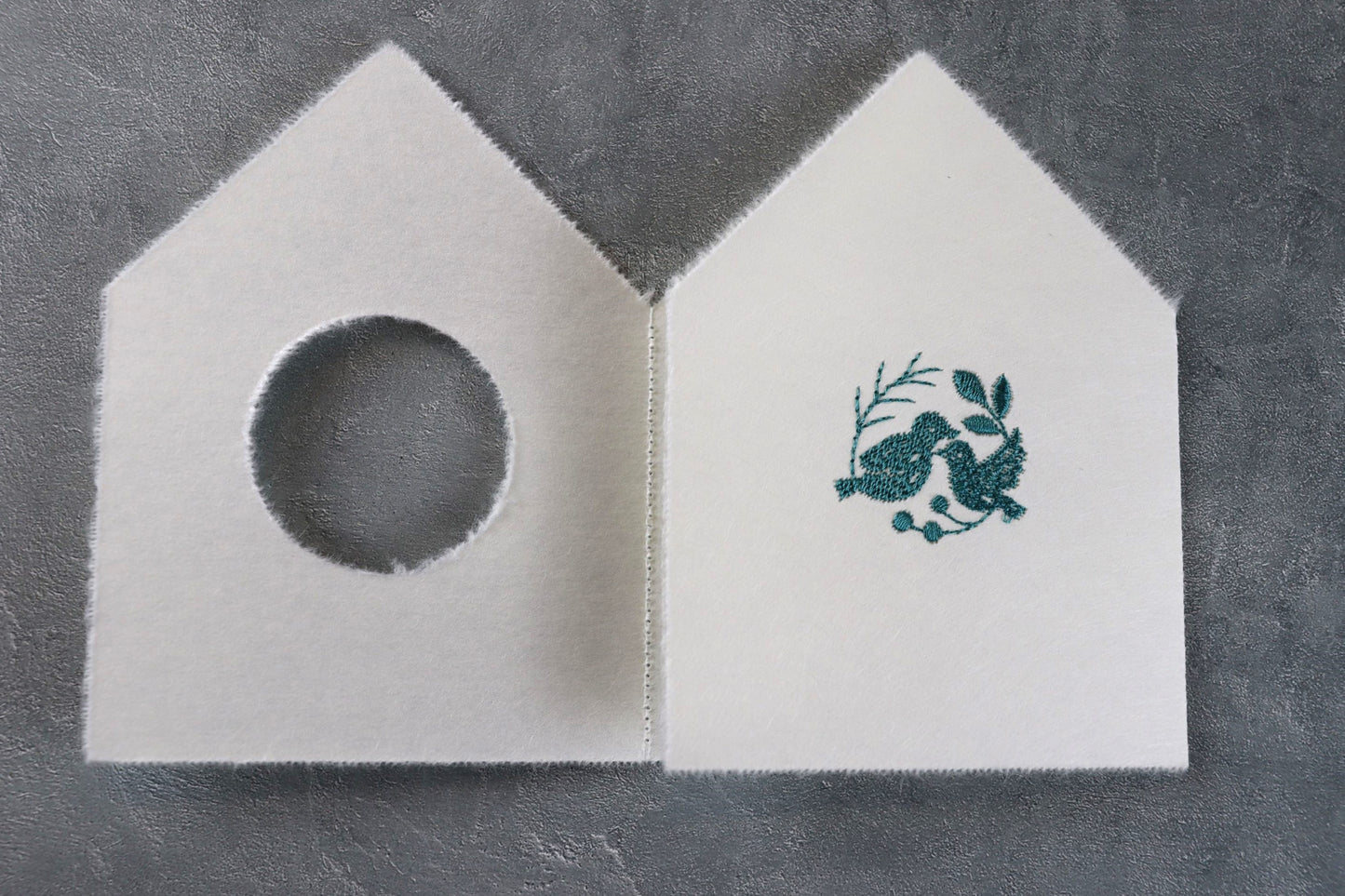 Washi House Card Bird Turquoise