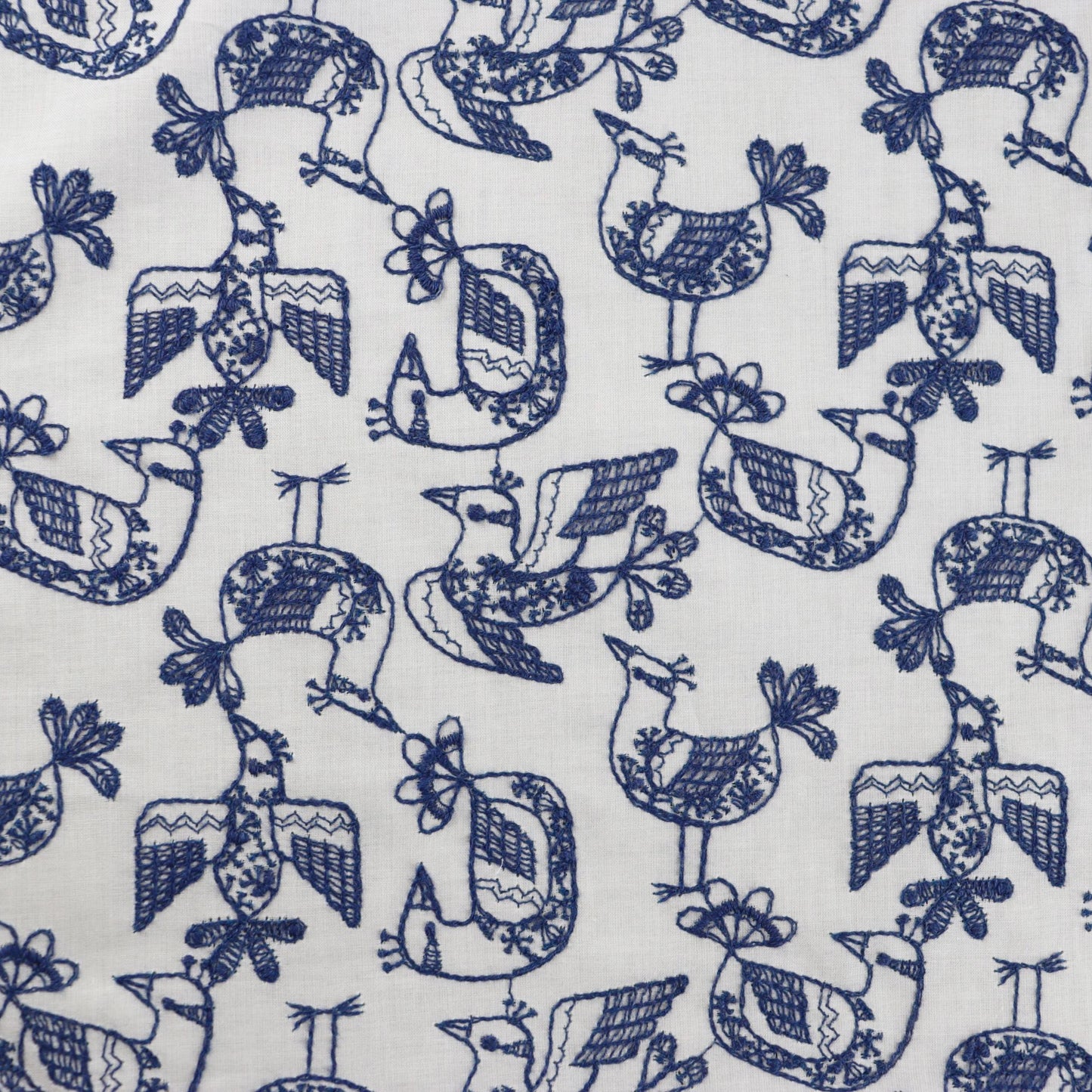 Birds in a lace pattern Indigo