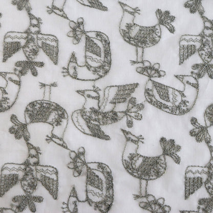 Birds in a lace pattern (gray)