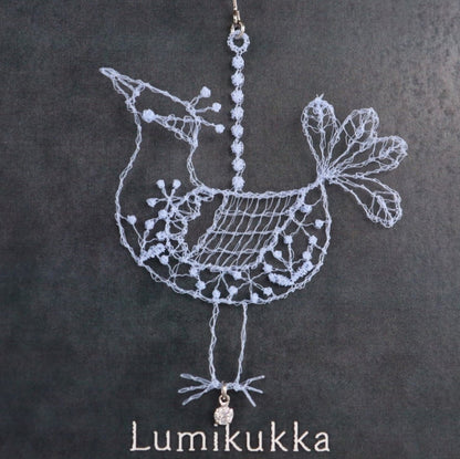 Lumikukka Bird Earrings Blue gray