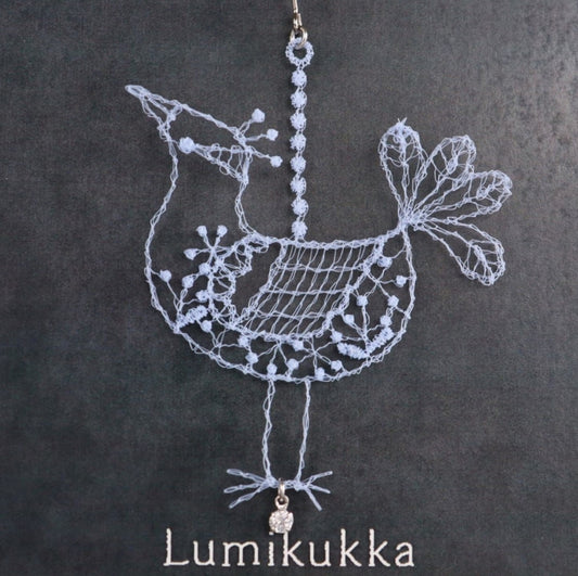 Lumikukka　とり　ピアス　Blue gray