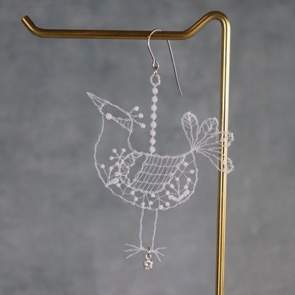 Lumikukka bird earrings