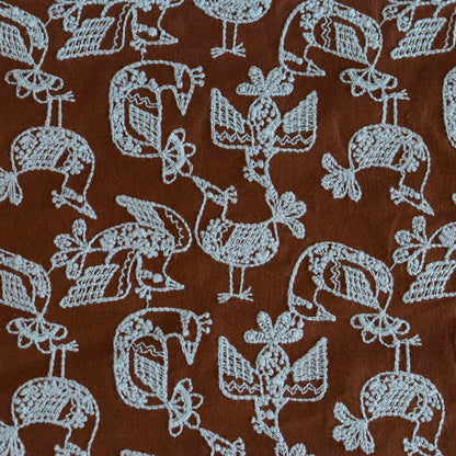 Birds in a lace pattern Brown